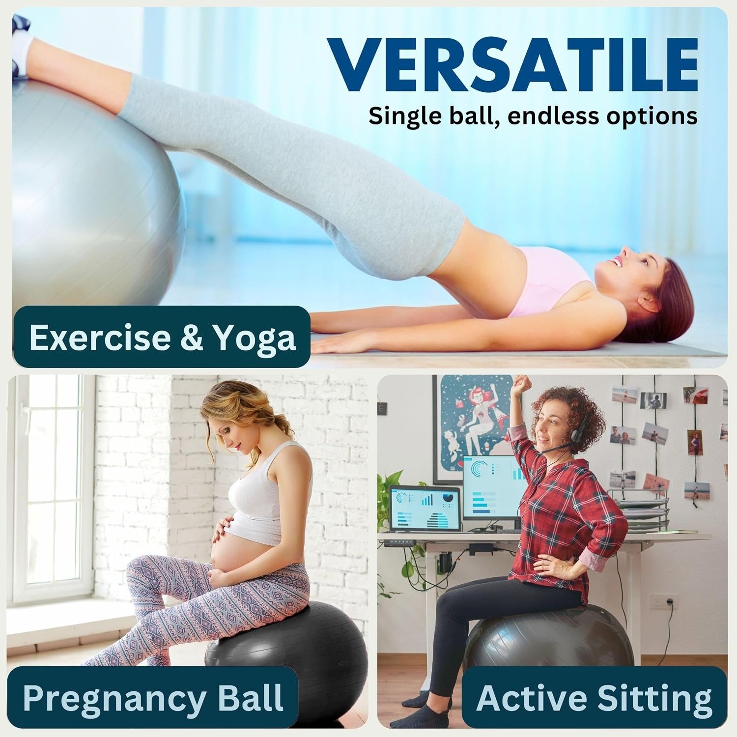 Office Yoga Ball Chair with Base