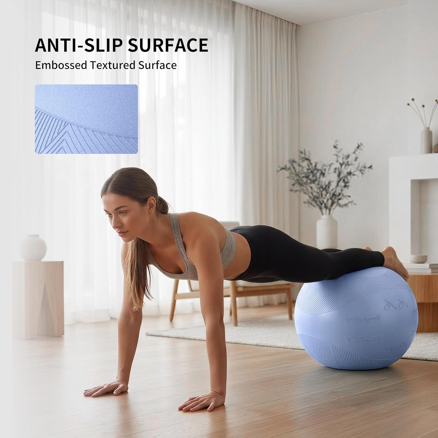 Anti‑Burst Thick Exercise Yoga Ball with Pump