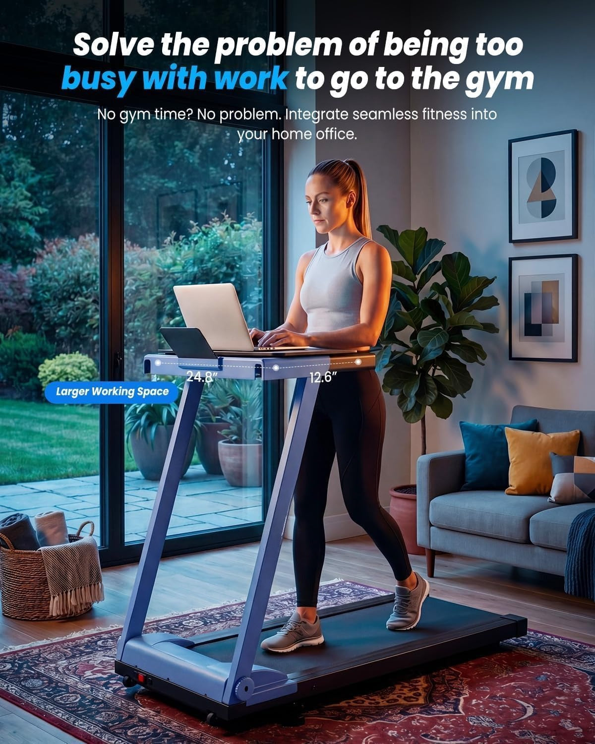 Incline Under‑Desk Walking Pad Treadmill