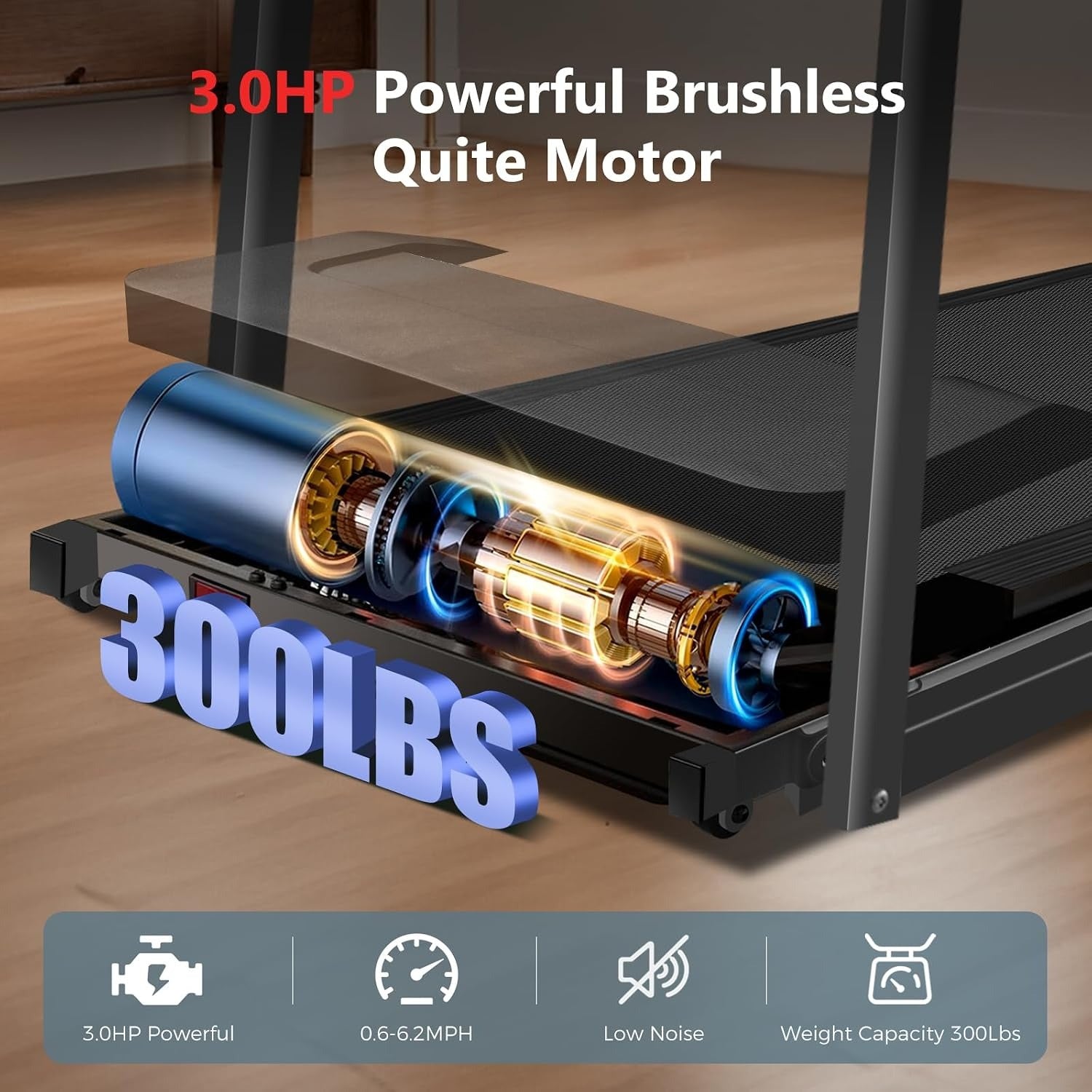 Foldable Portable Home Treadmill with Handles