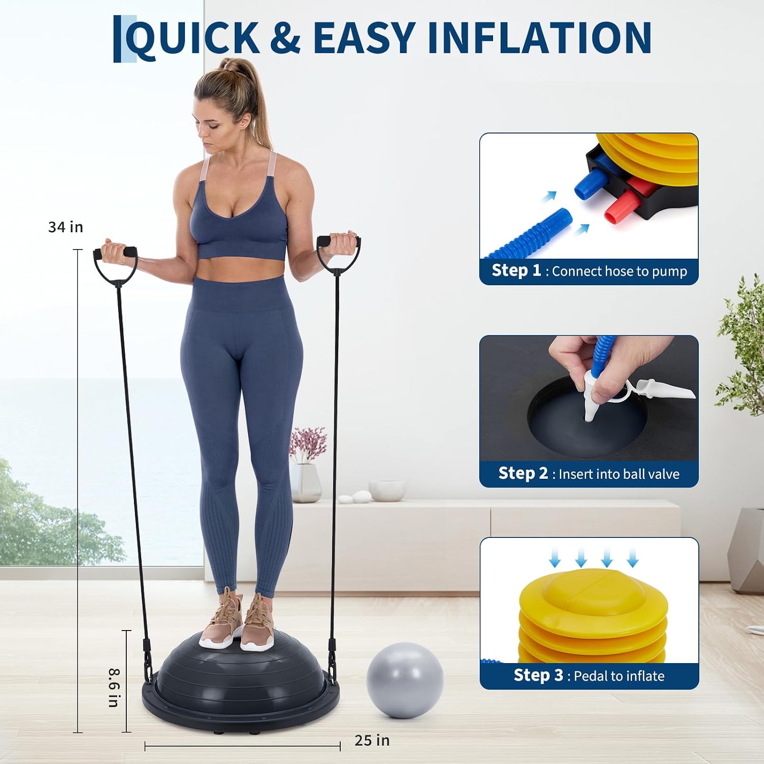 Half Balance Ball Trainer Fitness Kit