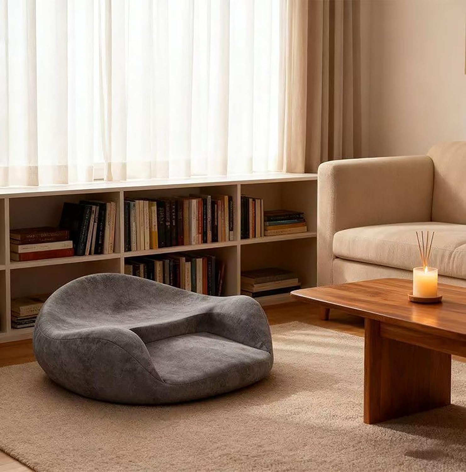 Navy Memory Foam Ergonomic Meditation Cushion