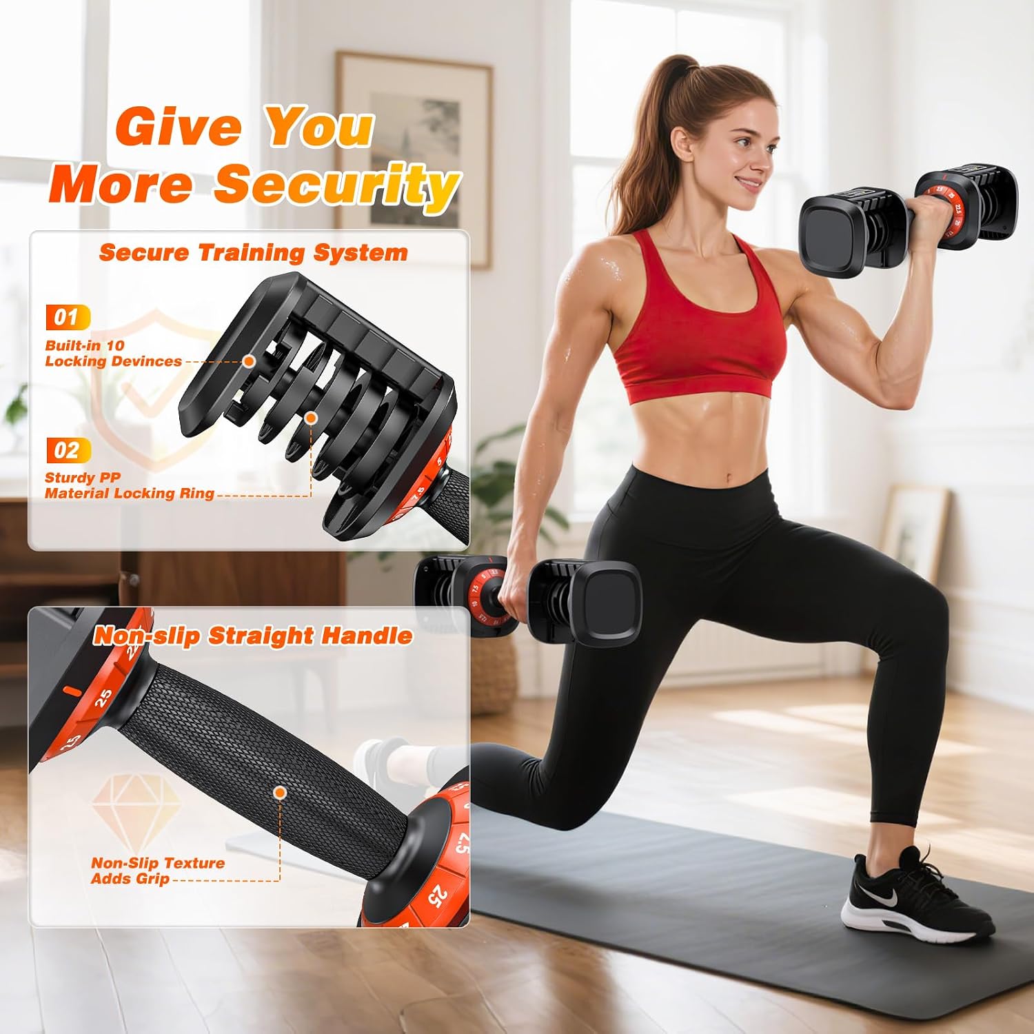 2‑Pack Home Adjustable Dumbbell Set
