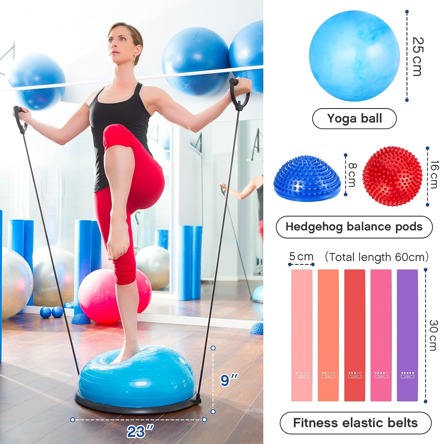 Half‑Ball Trainer Fitness Set with Accessories