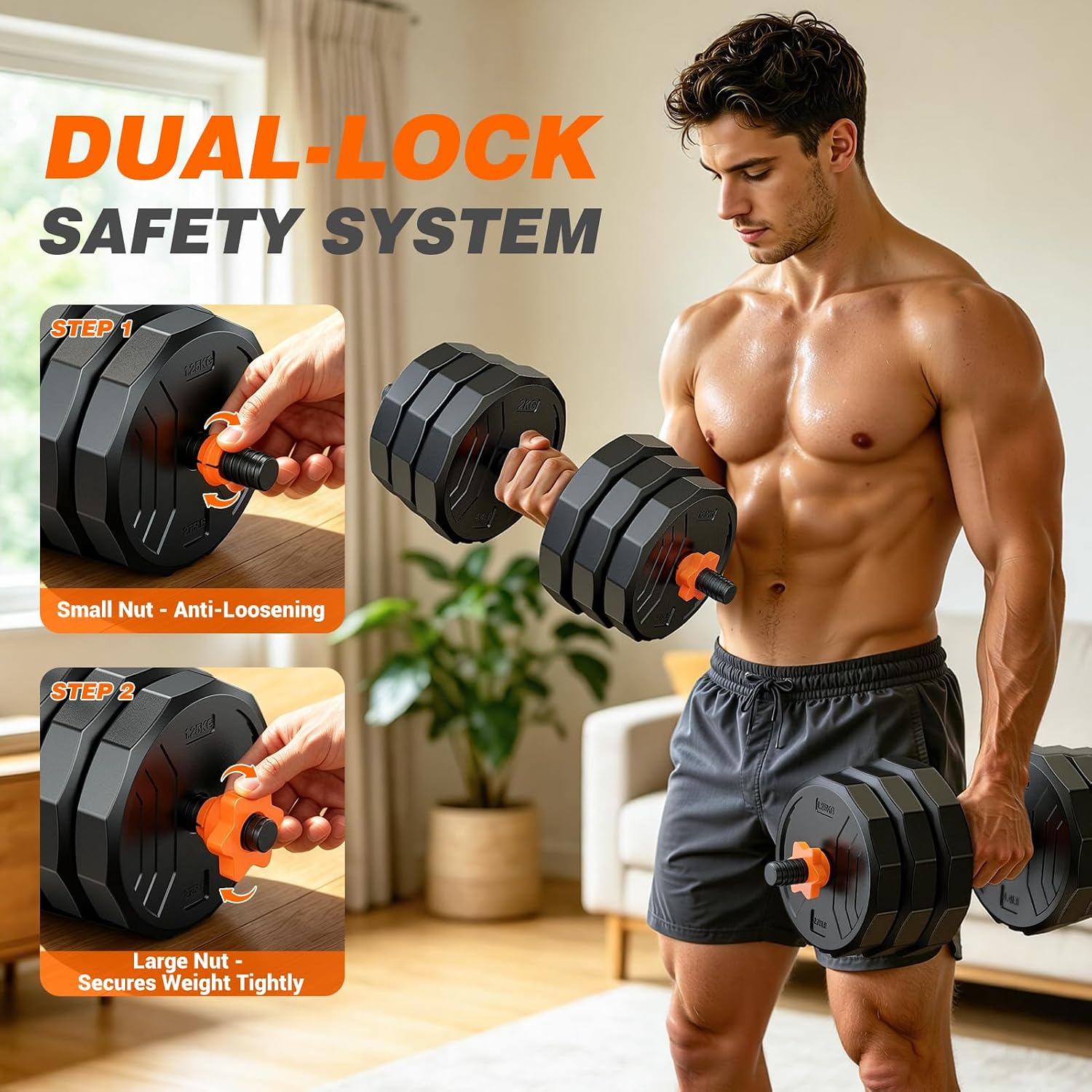 5‑in‑1 Home Gym Adjustable Dumbbell Set