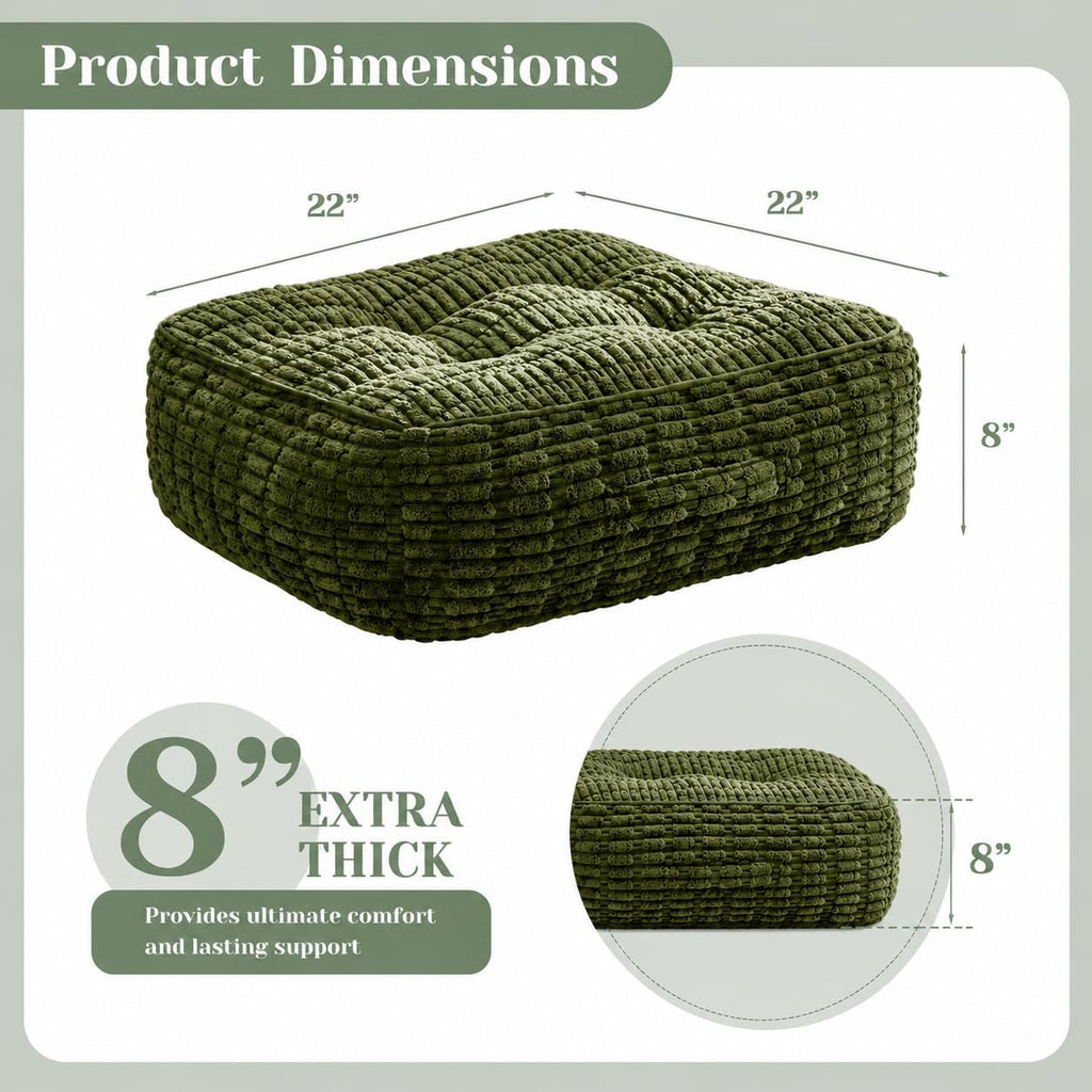 Corduroy Memory Foam Meditation Floor Pillow