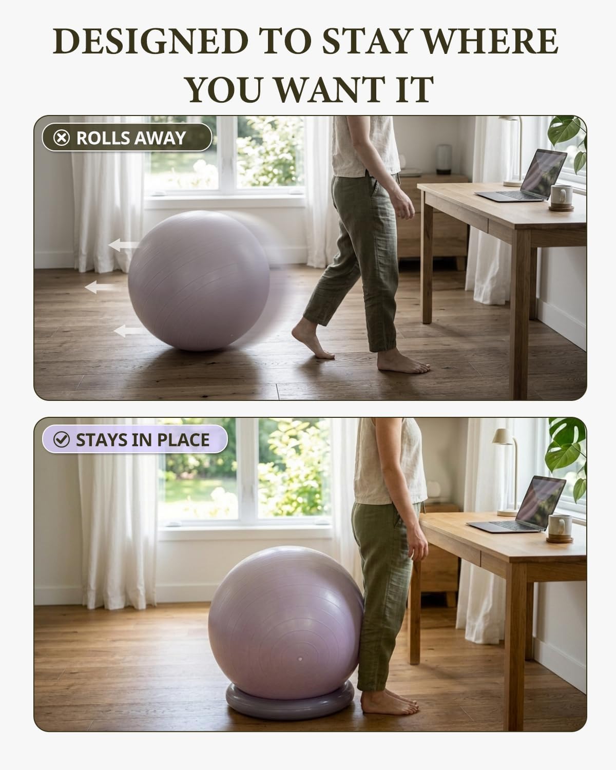 Yoga Ball Chair with Stabilizing Base