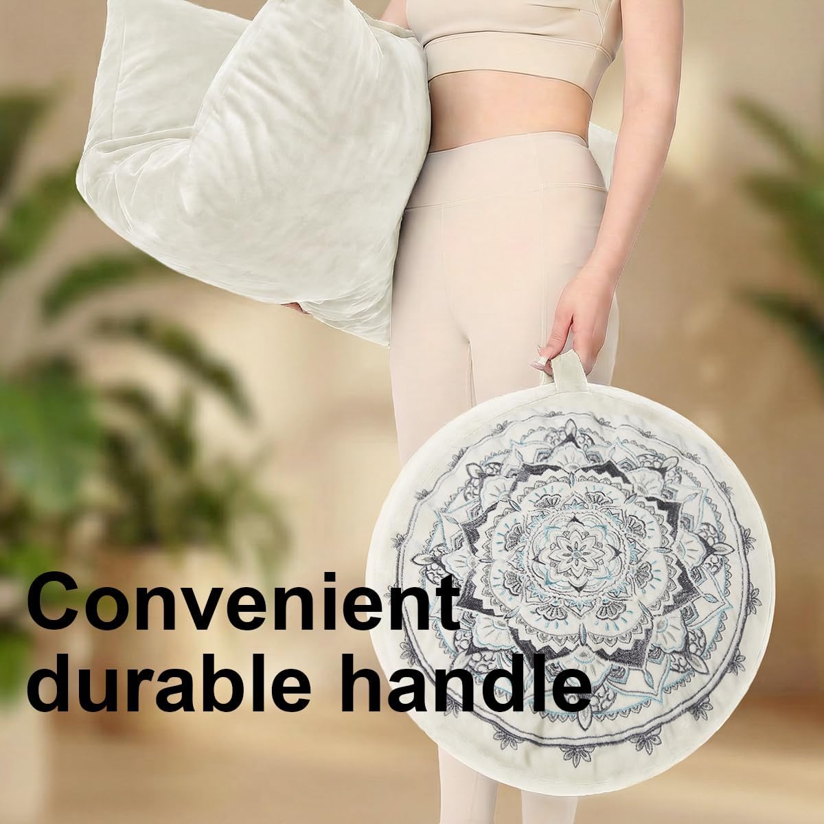 Beige 2‑in‑1 Meditation Cushion Set