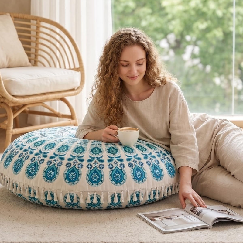 Velvet Large Meditation Floor Cushion Pillow