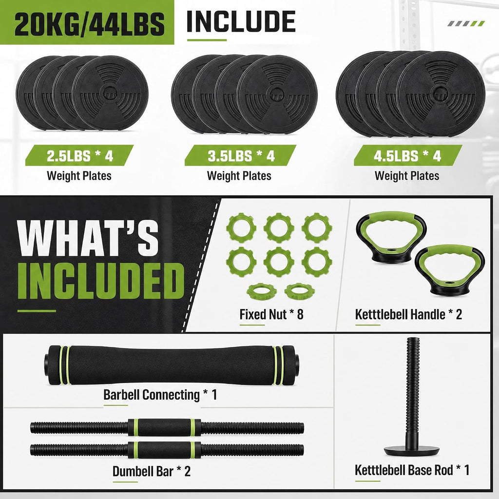 4‑in‑1 Multi‑Purpose Adjustable Dumbbell Set