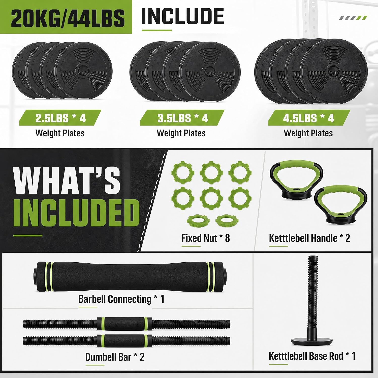 4‑in‑1 Multi‑Purpose Adjustable Dumbbell Set