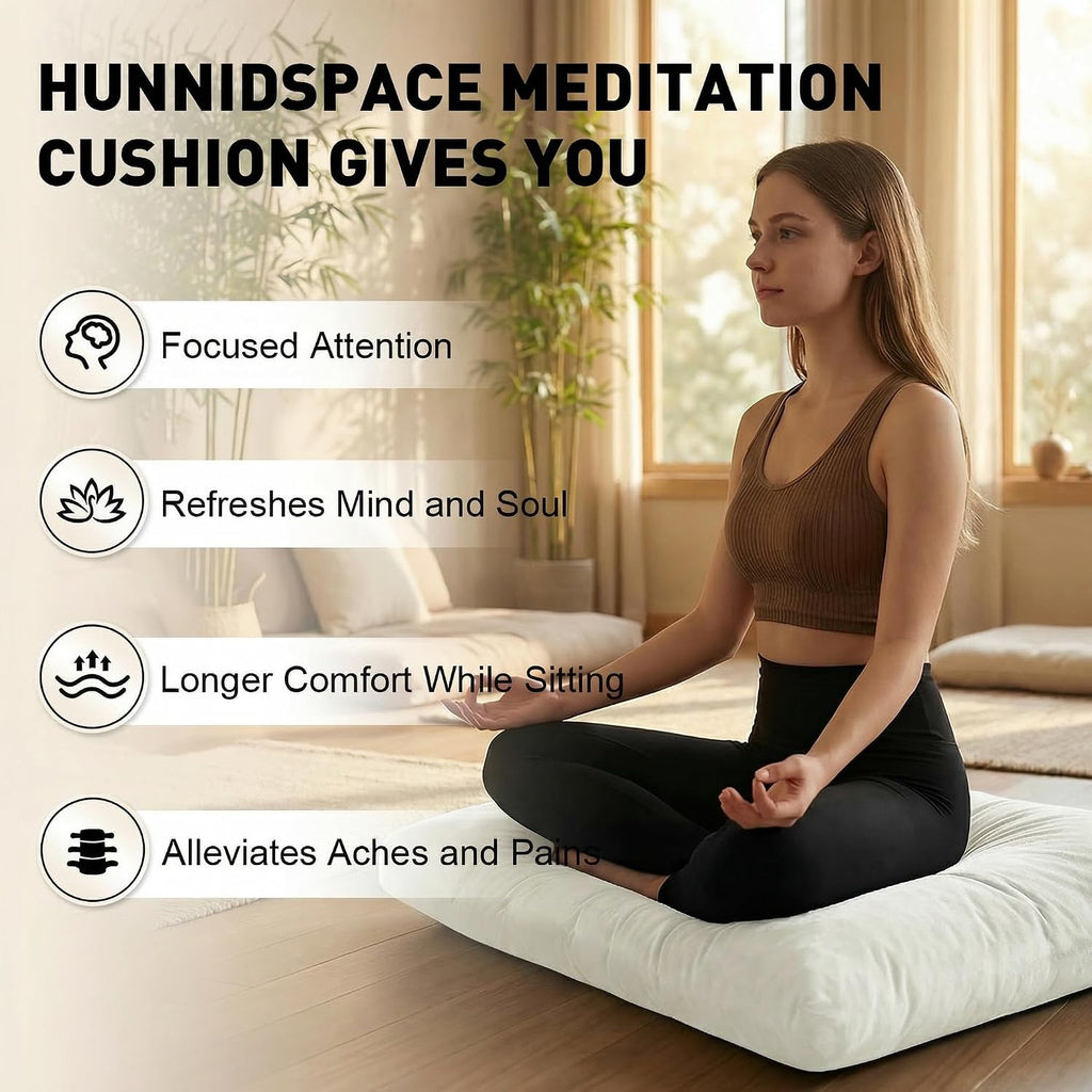 Beige 2‑in‑1 Meditation Cushion Set