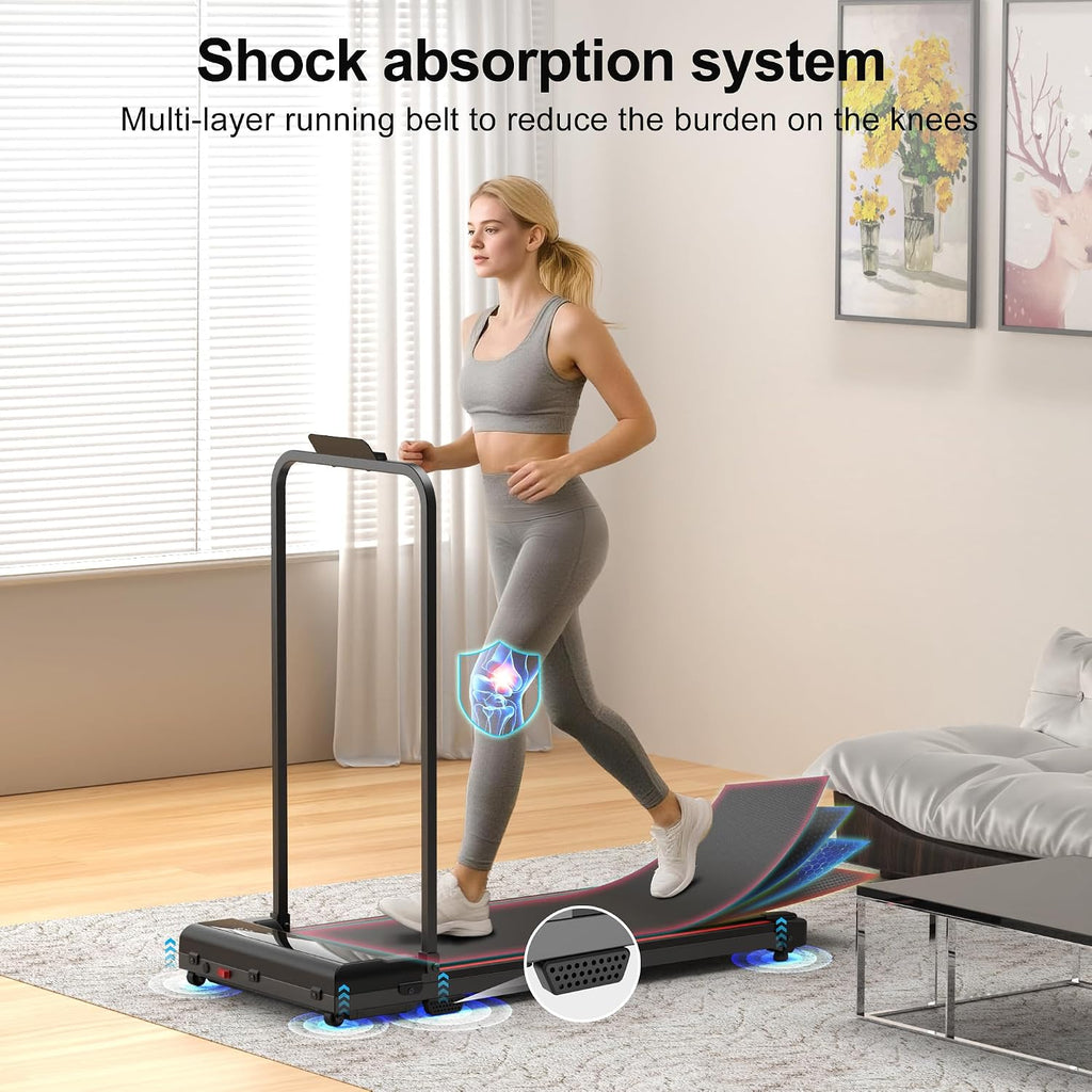 Foldable Under‑Desk Walking Pad with Handles