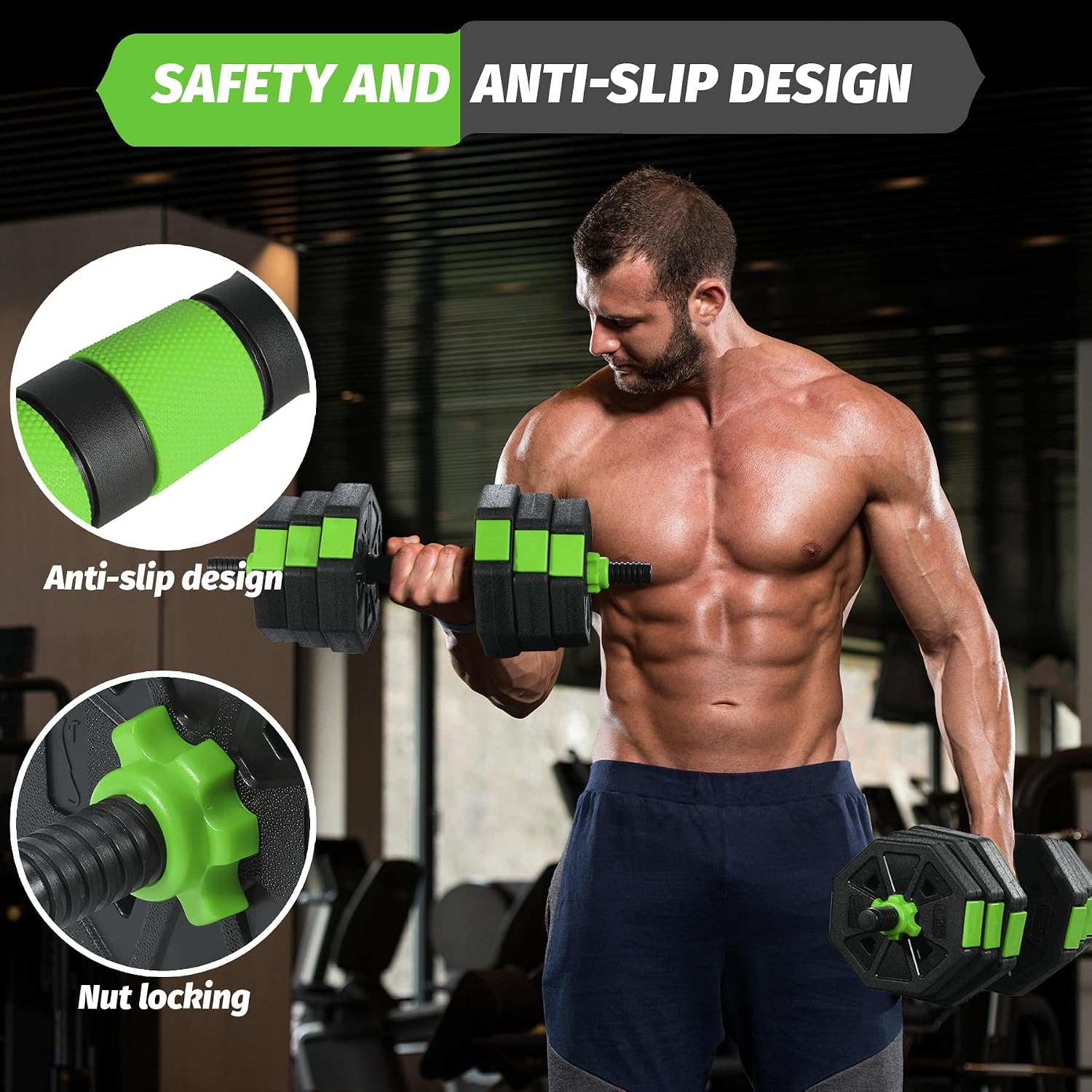 4‑in‑1 Multi‑Function Adjustable Dumbbell Set