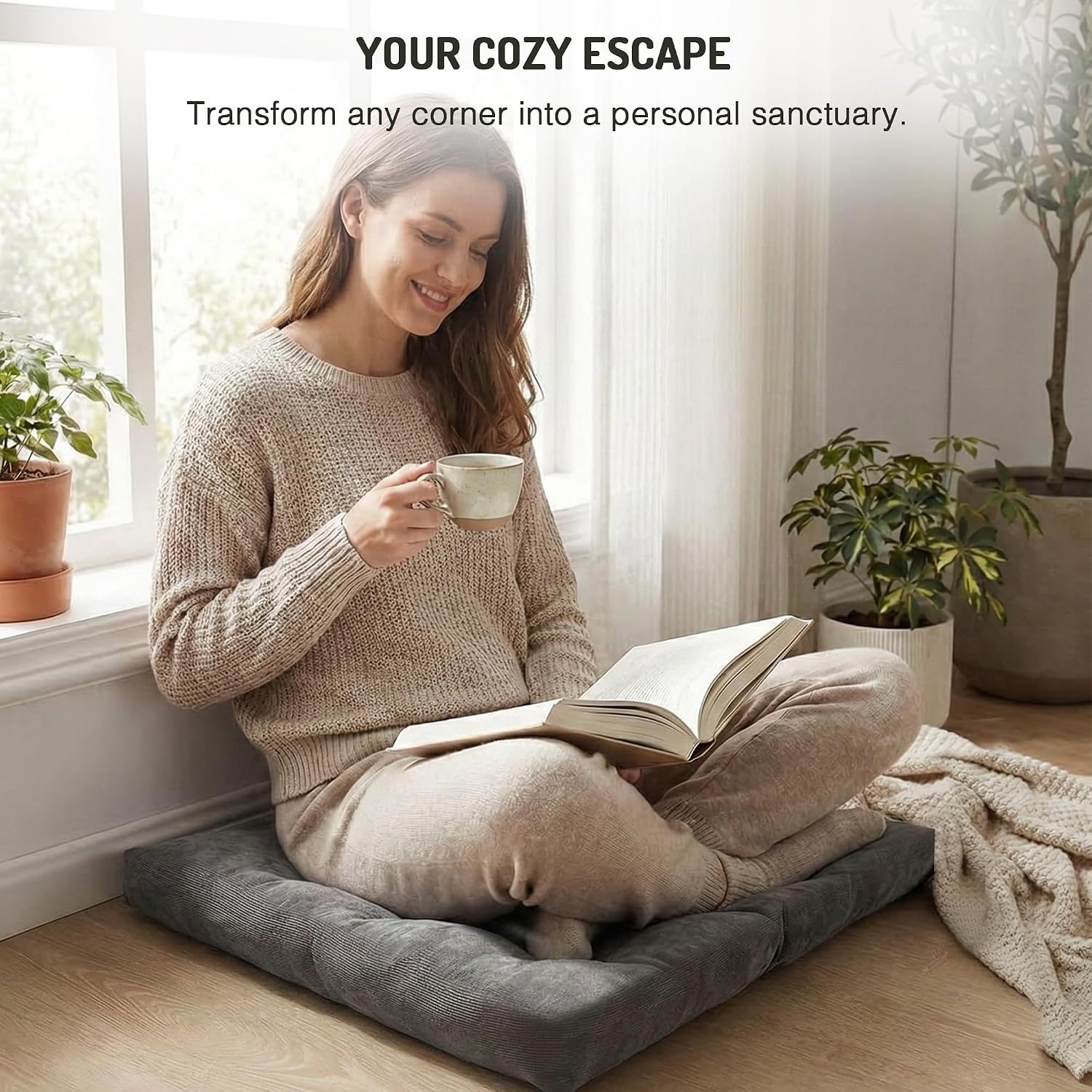 2‑Pack Square Adult Meditation Floor Pillows