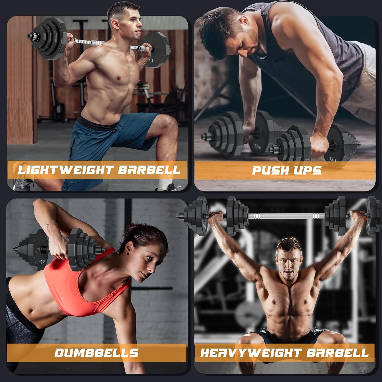 Steel Adjustable Dumbbell Set with Connector