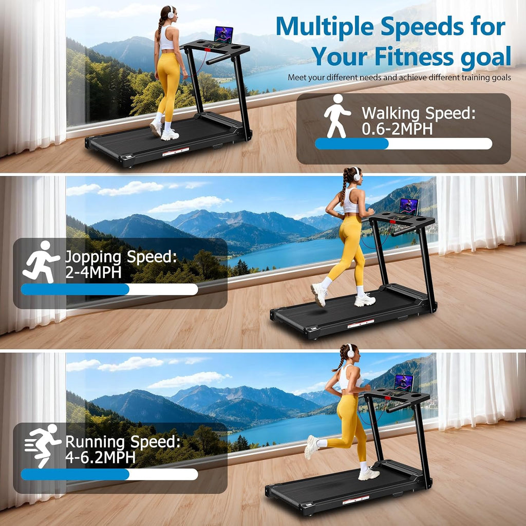 Foldable Portable Home Treadmill with Handles
