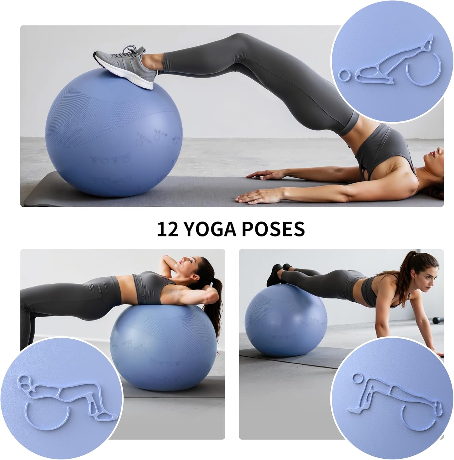 Anti‑Burst Thick Exercise Yoga Ball with Pump
