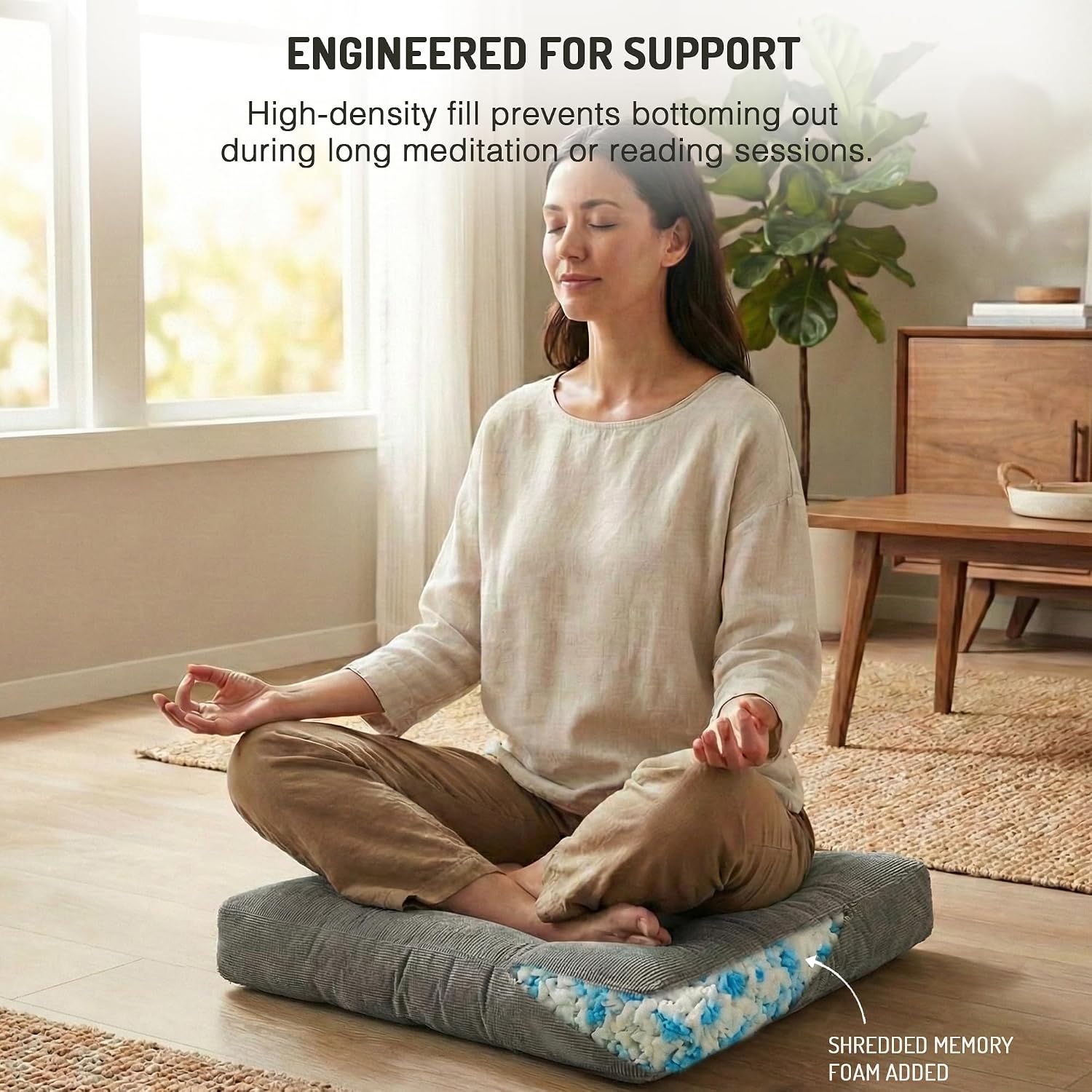 2‑Pack Square Adult Meditation Floor Pillows