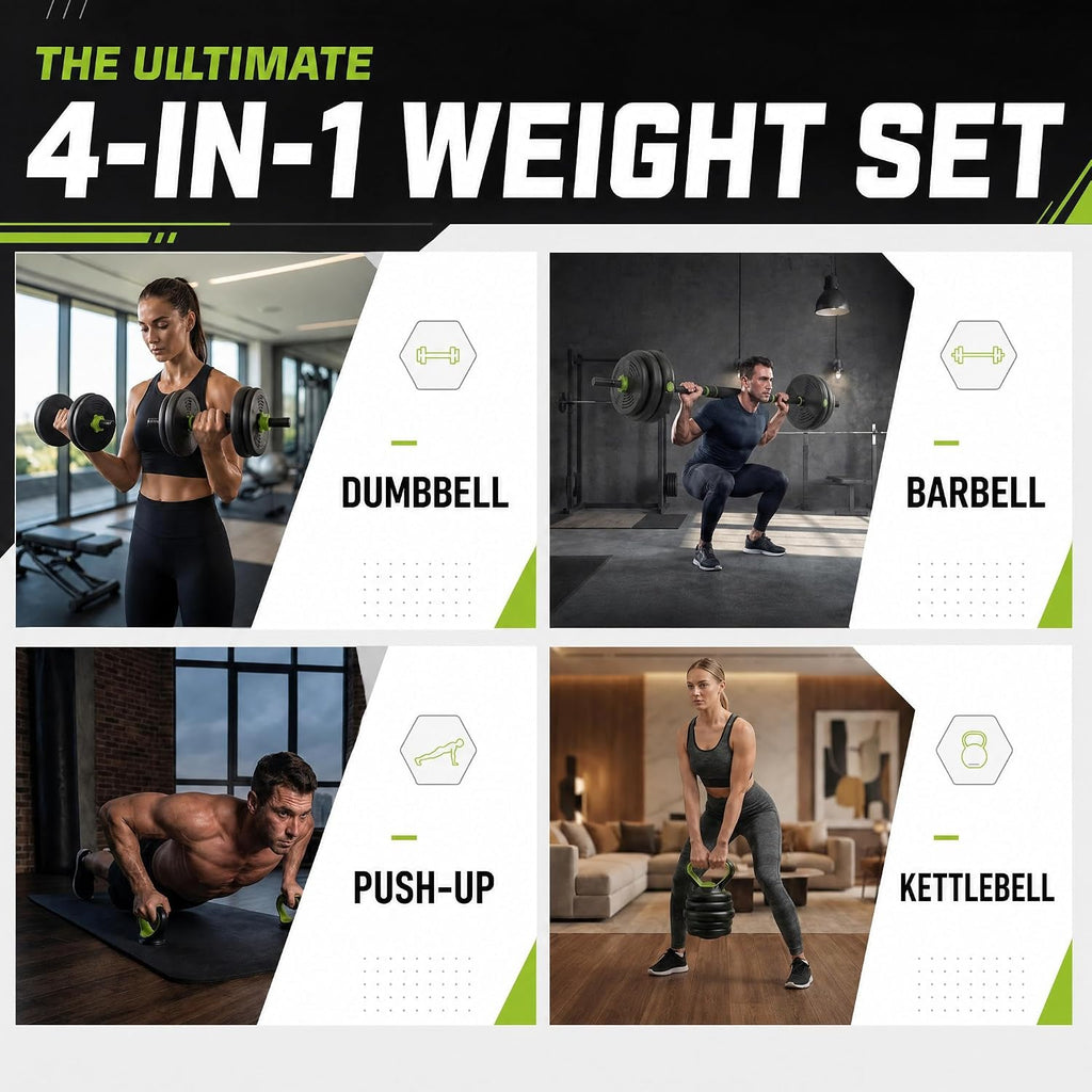 4‑in‑1 Multi‑Purpose Adjustable Dumbbell Set