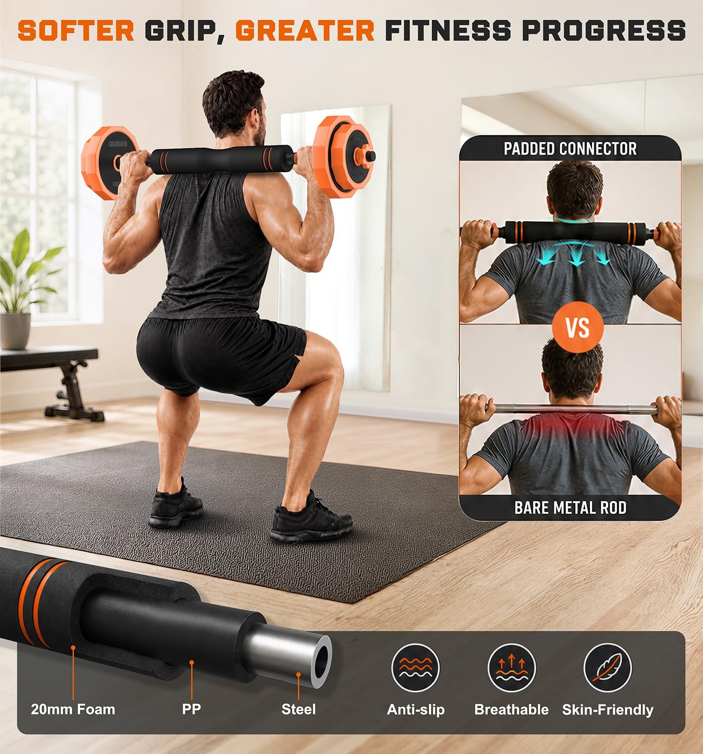5‑in‑1 Adjustable Dumbbell Set with Connector