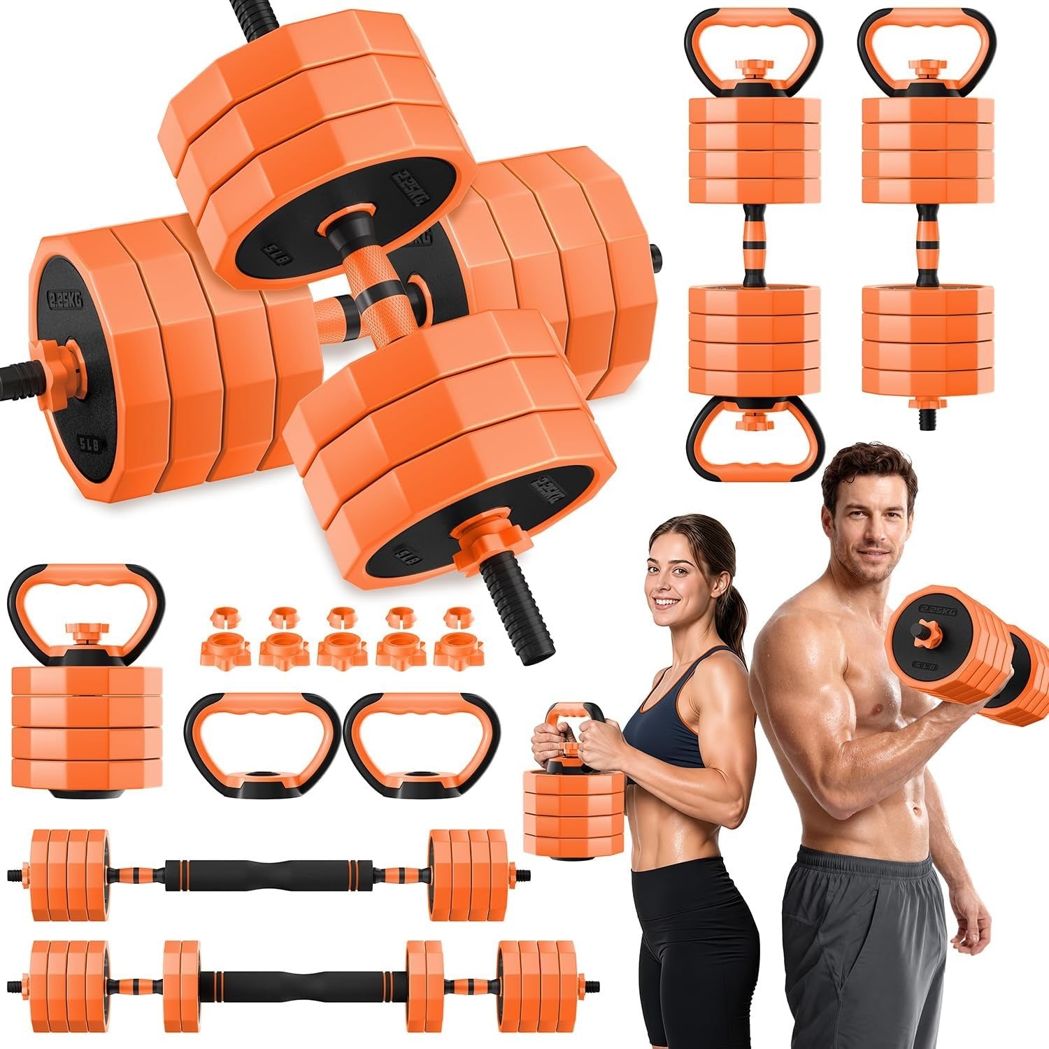 5‑in‑1 Adjustable Dumbbell Set with Connector