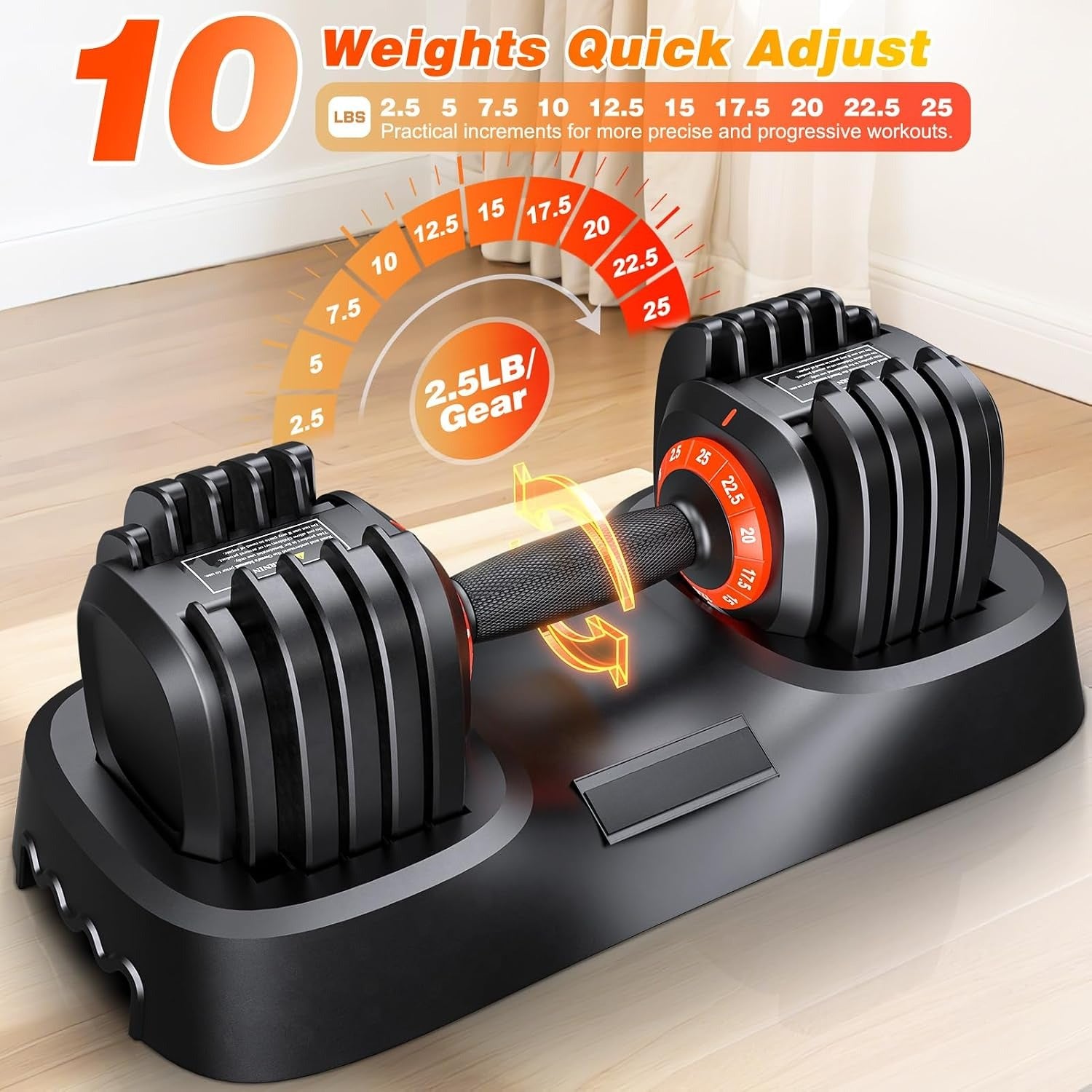 2‑Pack Home Adjustable Dumbbell Set