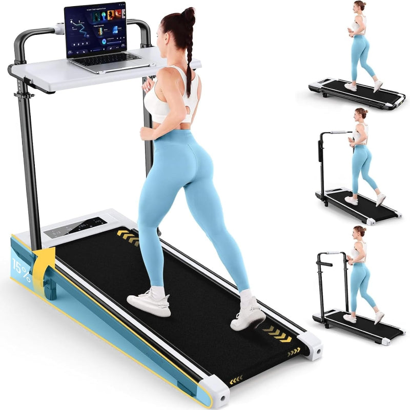 Foldable Incline Walking Pad Treadmill with Handles