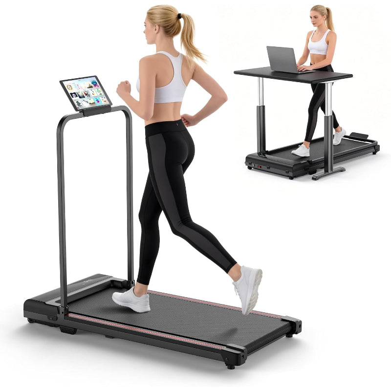 Foldable Under‑Desk Walking Pad with Handles