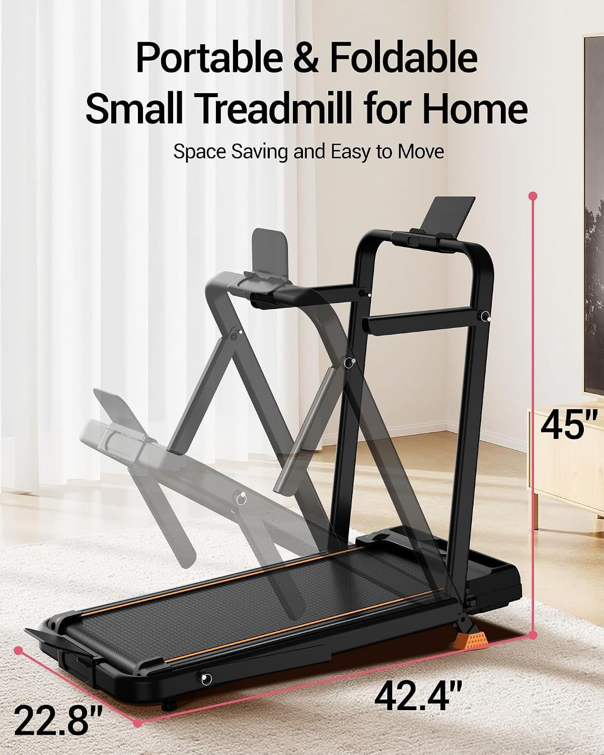 4‑in‑1 Foldable Incline Walking Pad Treadmill