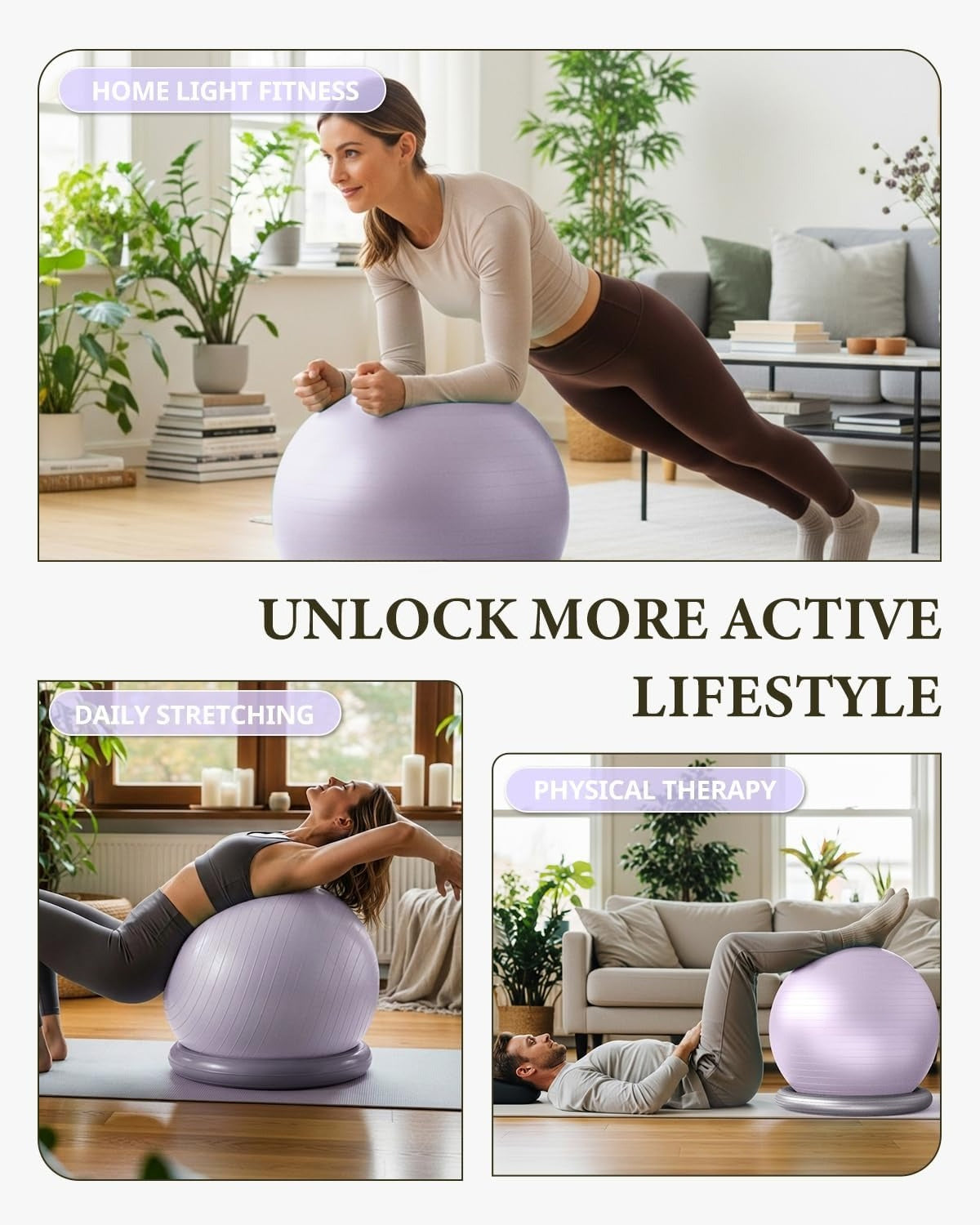Yoga Ball Chair with Stabilizing Base