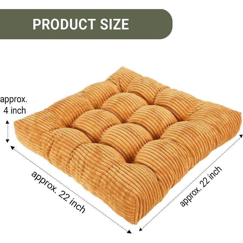 Orange 2‑Pack Memory Foam Meditation Floor Pillows