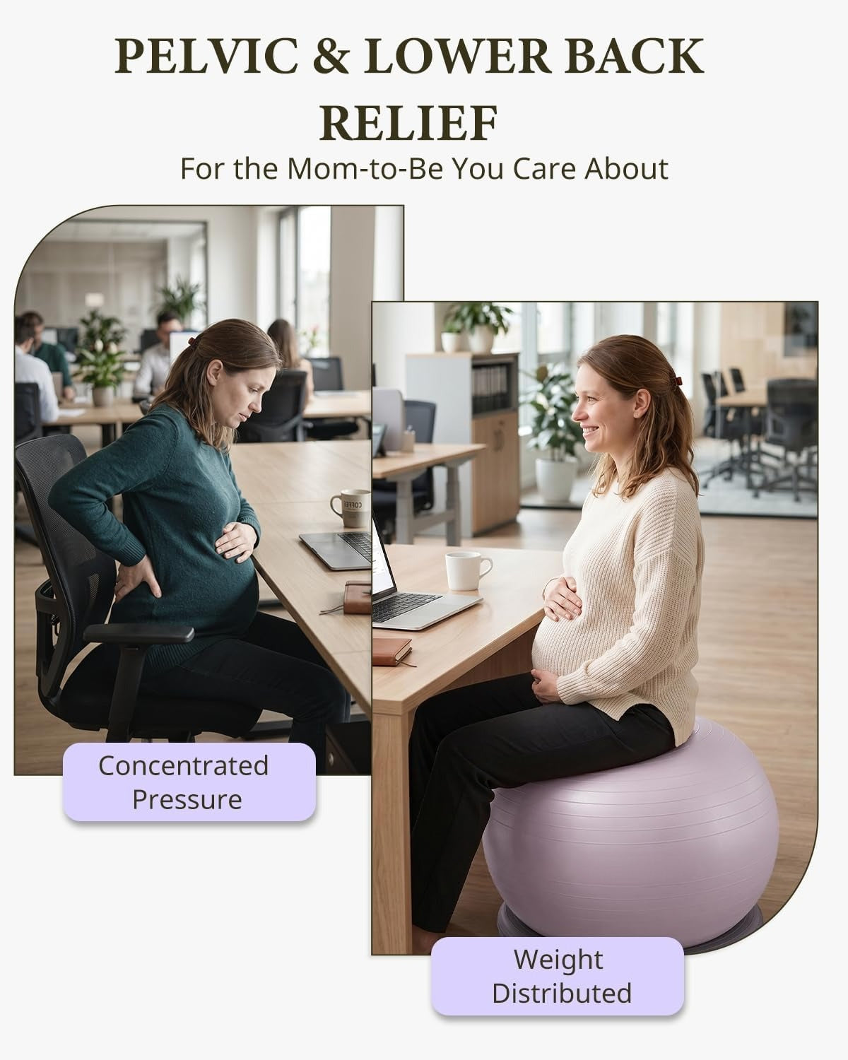 Yoga Ball Chair with Stabilizing Base