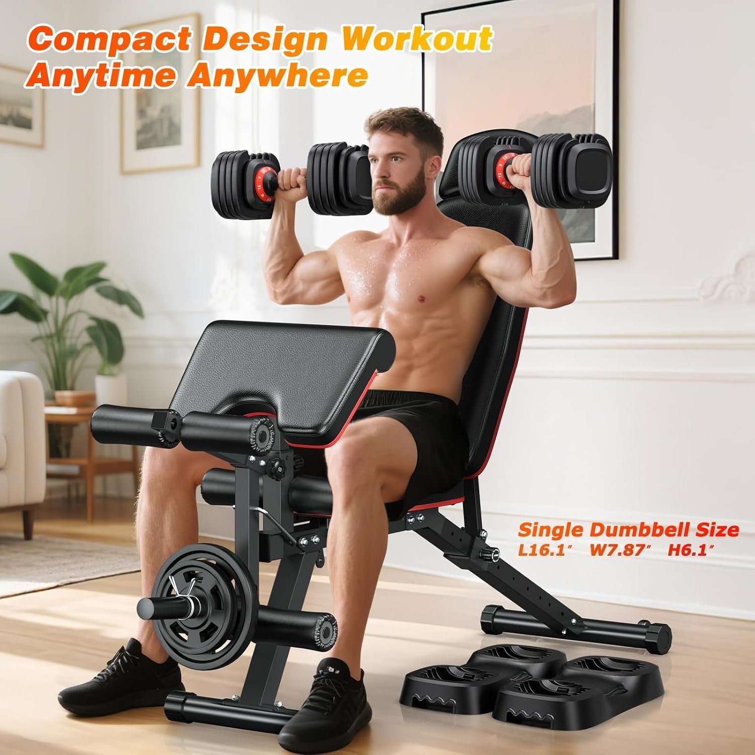 2‑Pack Home Adjustable Dumbbell Set