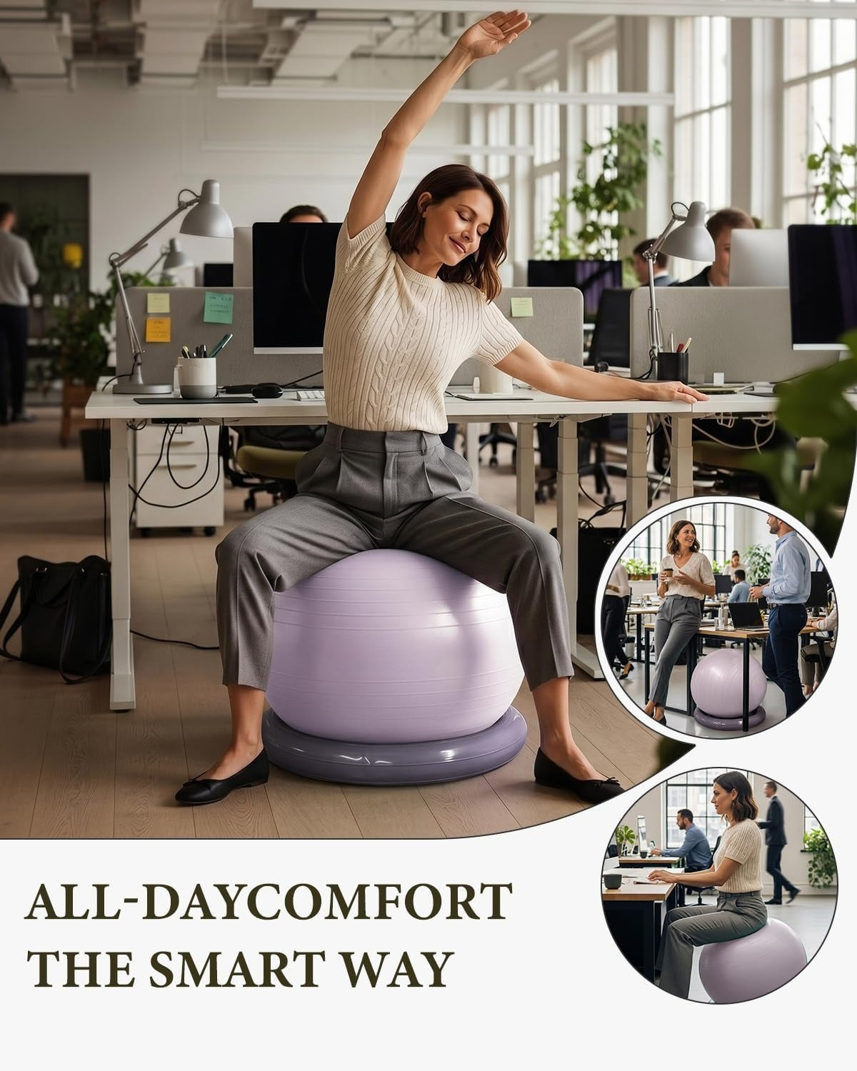 Yoga Ball Chair with Stabilizing Base